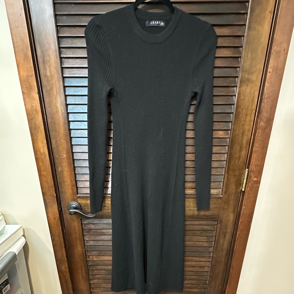 Caara Black Ribbed Sweater Dress - Picture 4 of 9